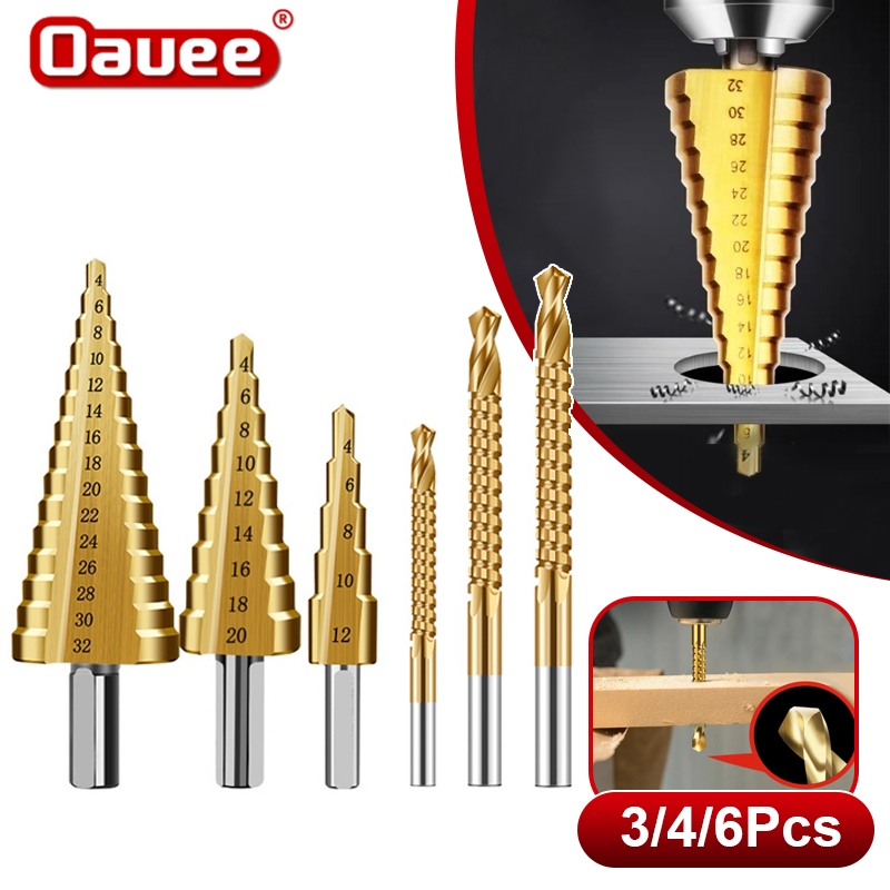 Pcs Hss Steel Titanium Coated Step Drill Bit Hole Cutter Mm