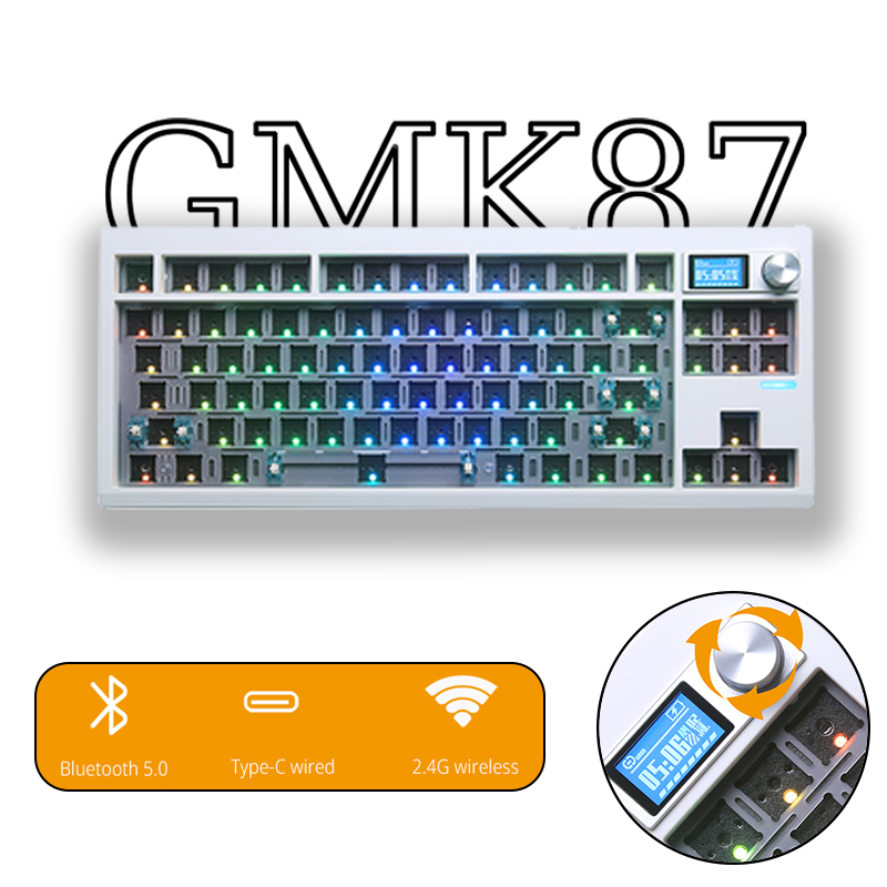 GMK87 QMK VIA Custom Wireless 80 Layout Gasket 3 Mode Hot Swappable