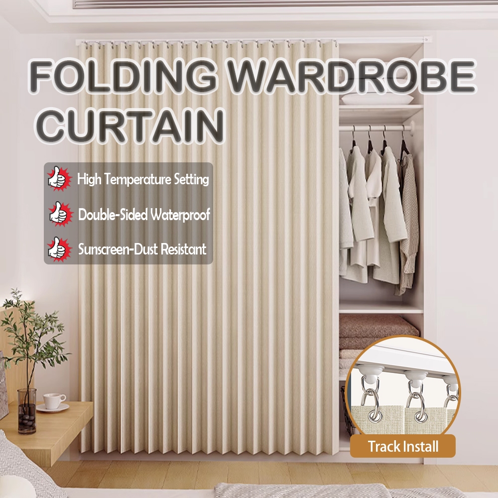 Cabinet Curtains For Shelves Pleated Folding Door Curtain Privacy