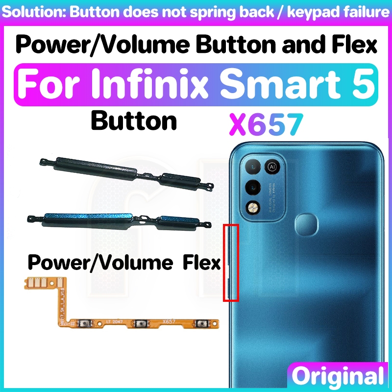 Poower Volume Button Flex For Infinix Smart 5 X657 Switch Power ON OFF