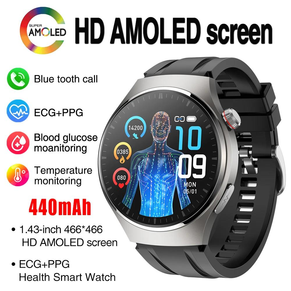 MT200 1 43 AMOLED Smart Watch ECG PPG Bluetooth Call Health Blood