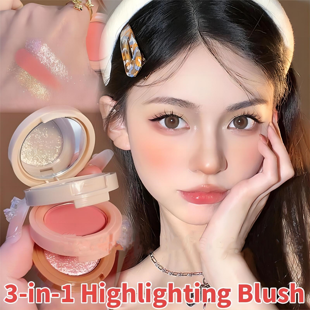 In Matte Highlighter Blush Palette Pearly Blush Shiny Eyeshadow