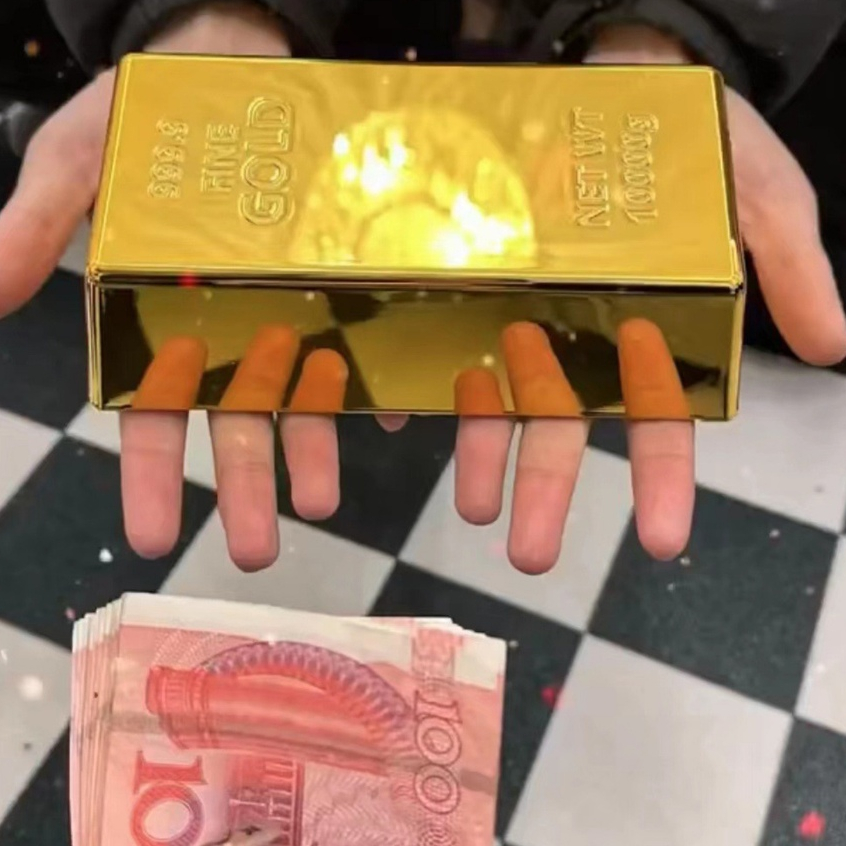 Fake Gold Brick Replica Gold Bar Decoration Realistic Brick Prop Movie