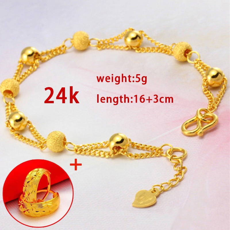 Original Saudi Gold 24K Nasasangla Bracelet For Women Aesthetic