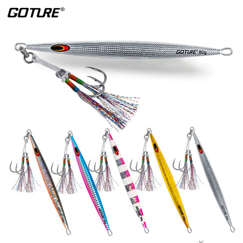 Goture Fast Jig Fishing Lure Vertical Metal Spoon Lead Jigging Lure