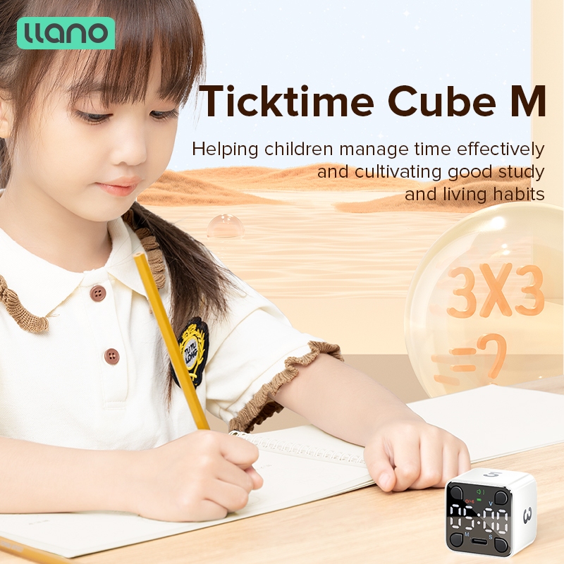 LLANO Mini Ticktime Digital Pomodoro Timer Manual Cube Countdown Time