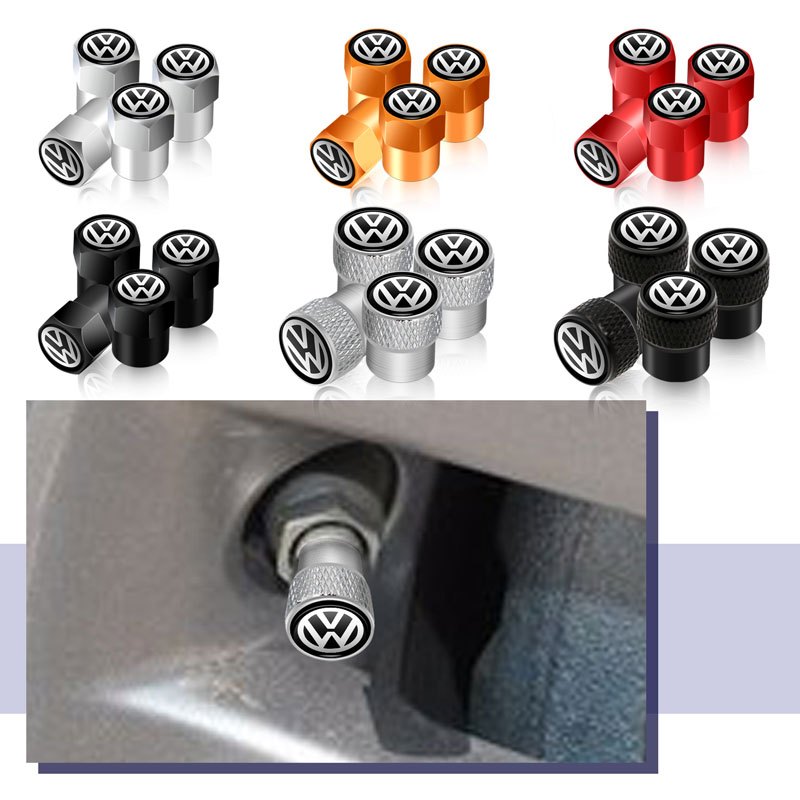 4pcs Metal Sticker Car Wheel Tire Valve Caps Stem Case Covers For