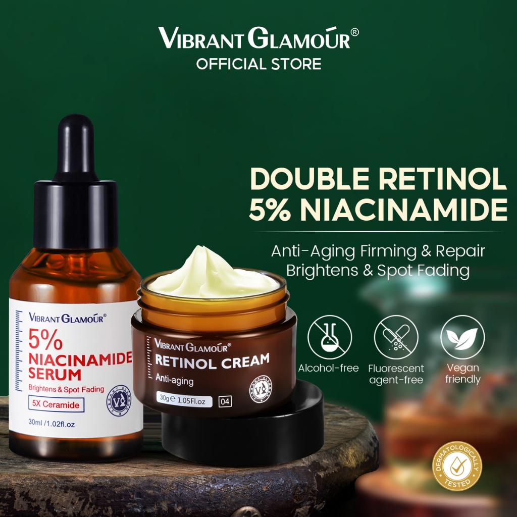 Vibrant Glamour Retinol Face Cream Niacinamide Serum Set X