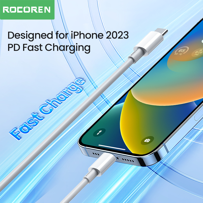 Rocoren PD 20W USB Type C Cable For IPhone 15 Pro Max USB C Fast