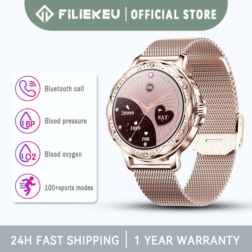 FILIEKEU Fashion Smart Watch For Women Waterproof Bluetooth Call