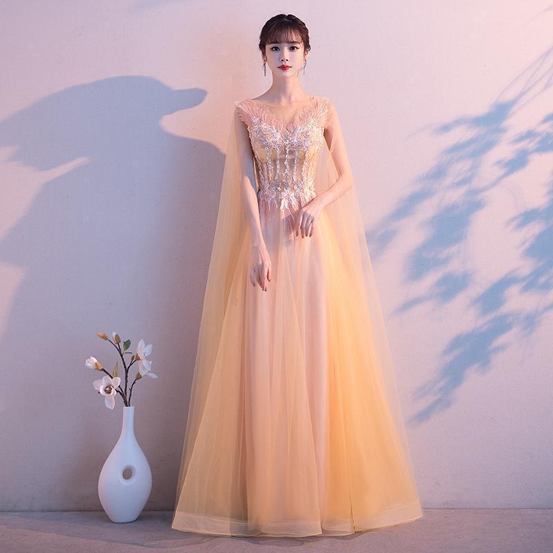 Eaglely Banquet V Neck Long Evening Dress Formal Event Luxury