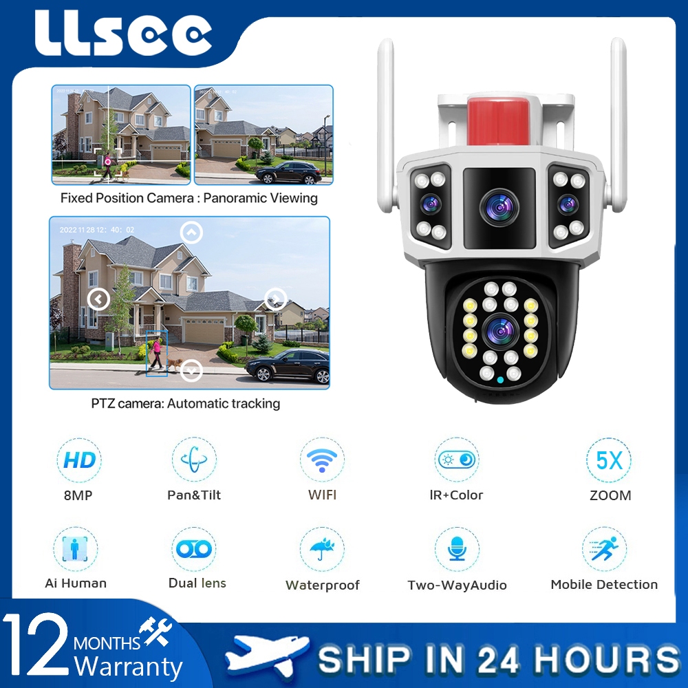 LLSEE Yoosee 8MP Dual Lens Camera WIFI Wireless CCTV Outdoor 360