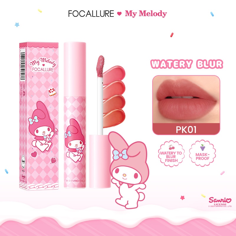 Focallure X Sanrio Cakeinjoy Watery Blur Matte Lip Tint Watery To Blur