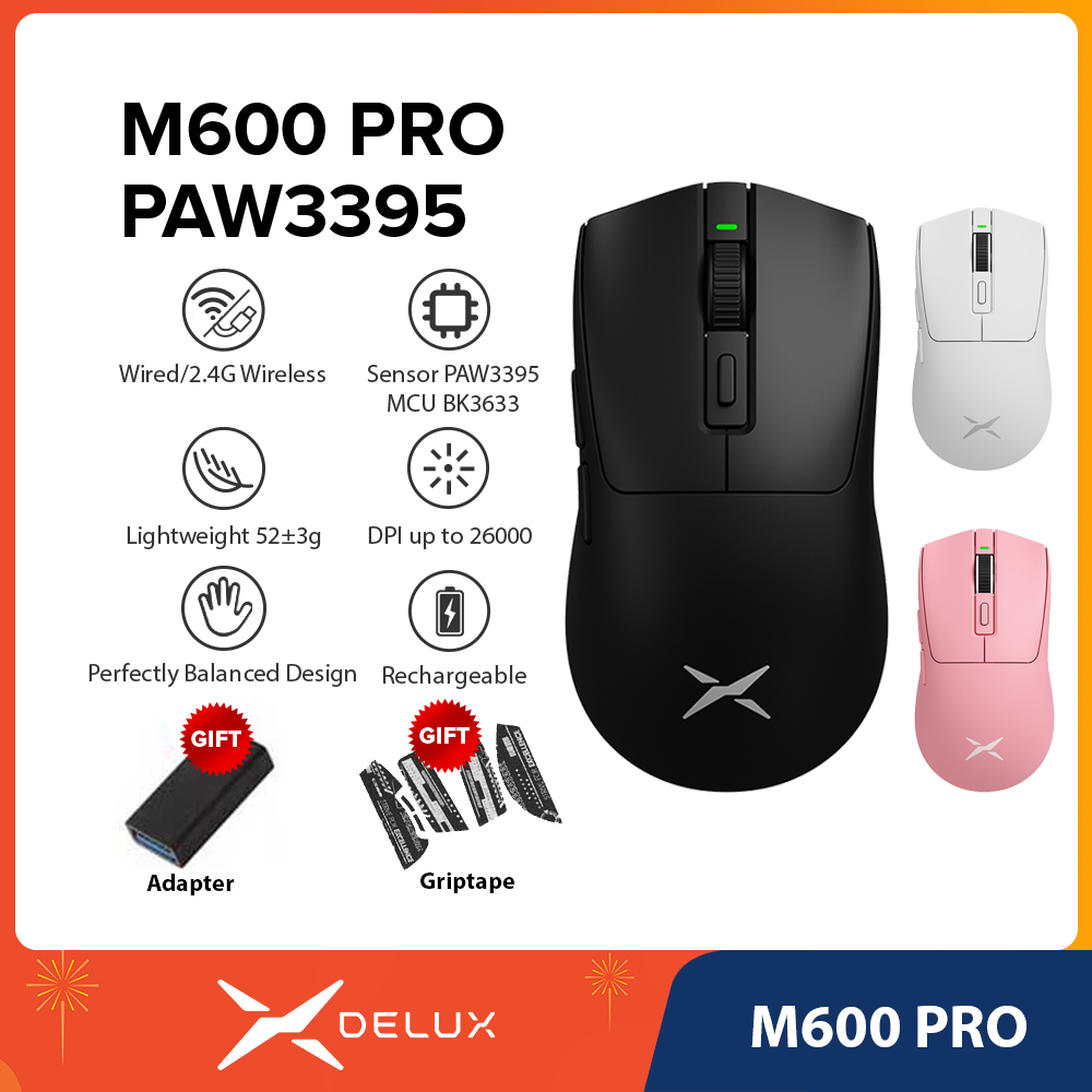 Delux M Pro Paw Gaming Mouse Dpi Max Wired G Wireless