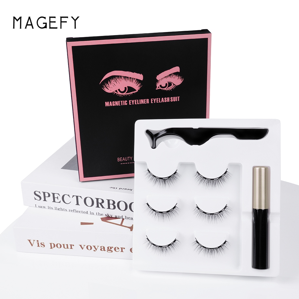 Magefy Magnetic Eyelashes Set Faux Mink Lash Extension With Eyeliner