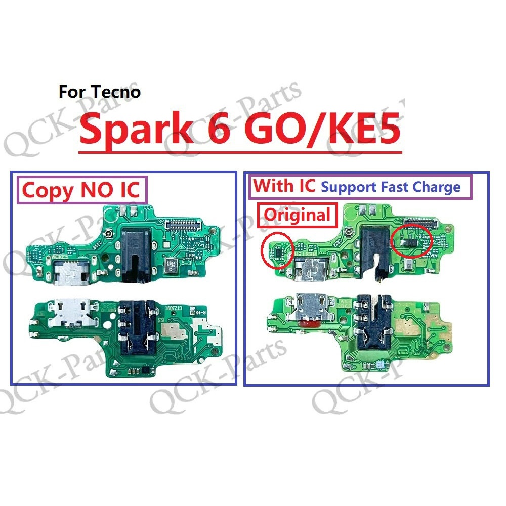 Copy Original USB Charging Charger Port Board For Tecno Spark 6 GO KE5