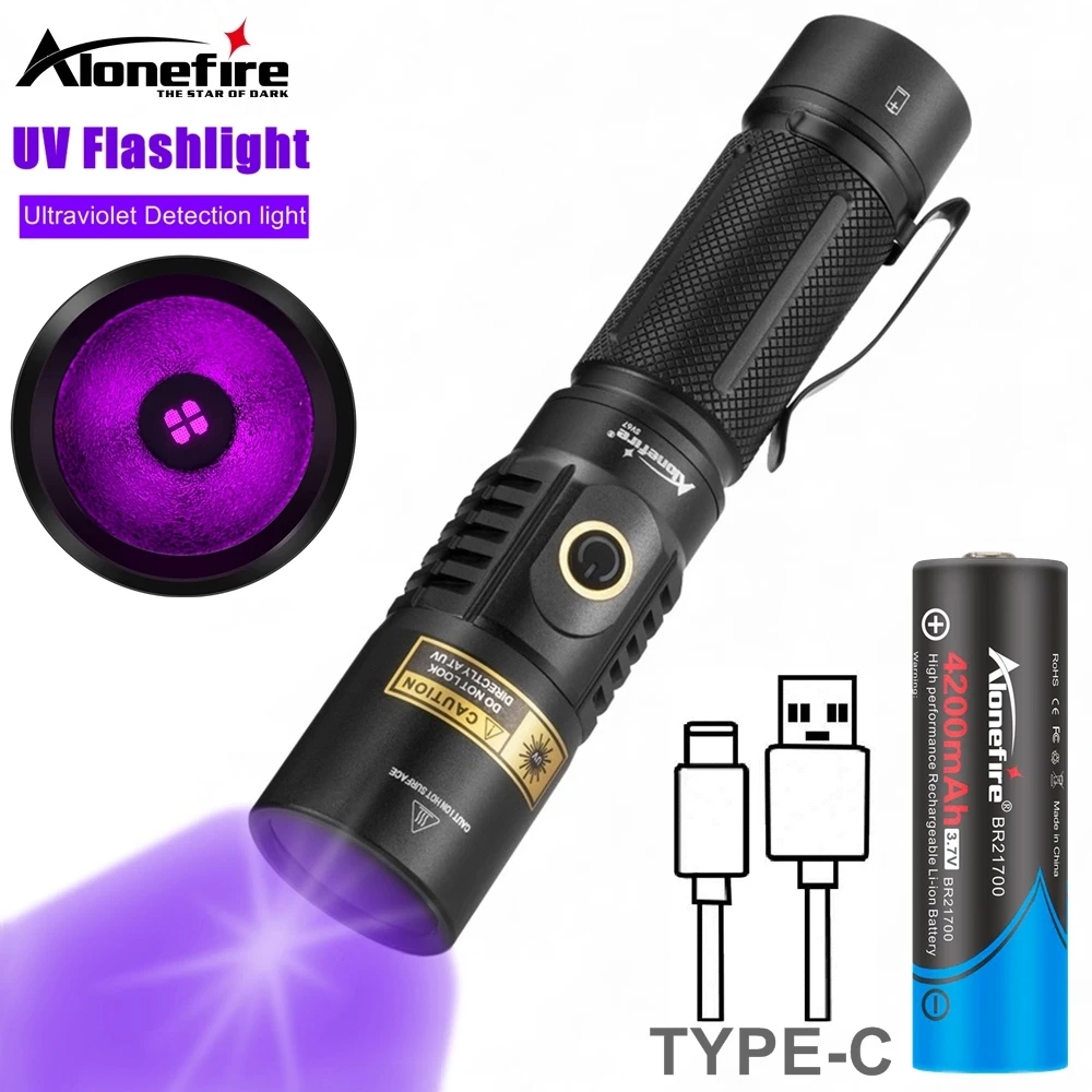 Alonefire Sv W Nm Uv Flashlight Usb Rechargeable Blacklight