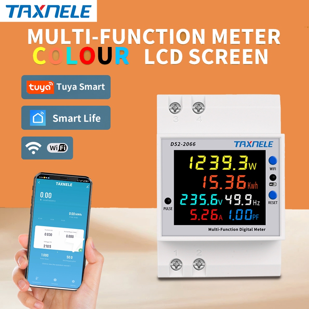 Taxnele Tuya Wifi Remote Monitor In Ac V V A Voltage Current