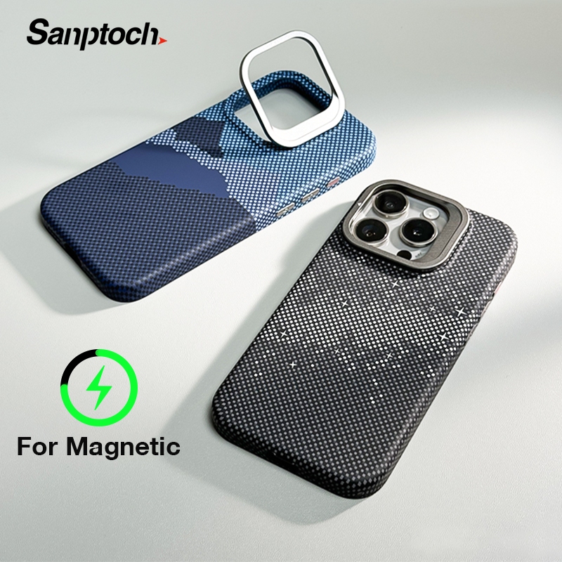 Sanptoch For Magneti Invisible Stand Phone Case For Iphone