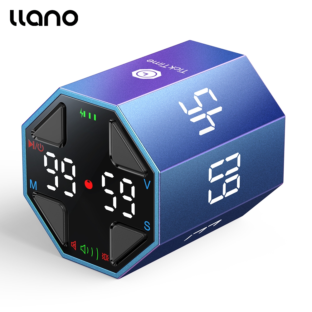 Llano Ticktime Octagon Pomodoro Timer Clock Desk Productivity Cube