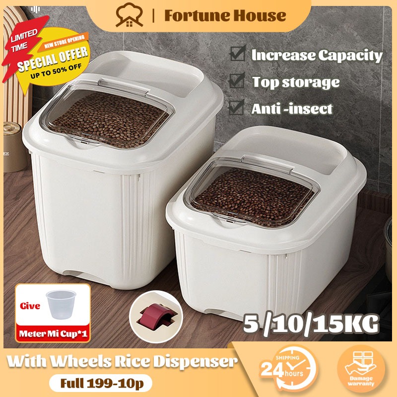 Fortune Hous Kg Rice Dispenser Top Storage Insect Proof Rice