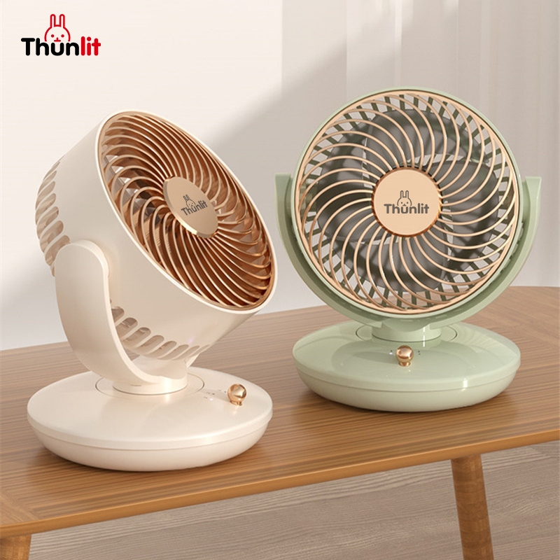 Thunlit Desktop Circulation Fan Shaking Head Small Rechargeable 2000mAh