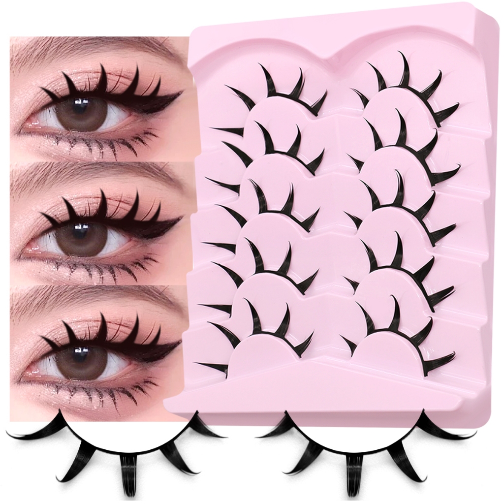 Groinneya Manga Lashes D Faux Mink Lashes Soft Winged Natural