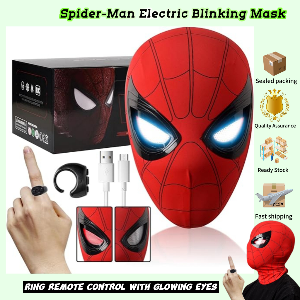 Spider Hero Mask With Moving Eyes Spiderman Mask Remote Control