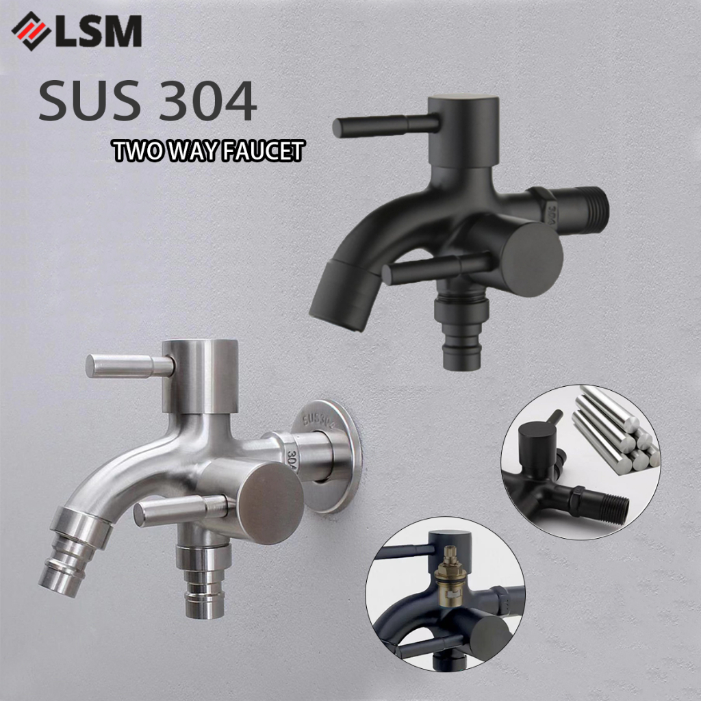 Sus Stainless Steel Two Way Valve Bibcock Faucet Rust Prevention