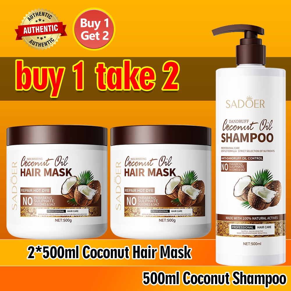 Sadoer Coconut Oil Hair Mask And Shampoo Treatment For Rebonded Hair