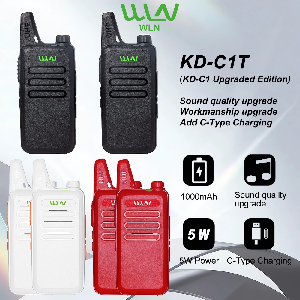 Wln Kd C T Set Of W Mini Pocket Size Portable Two Way Radio C Type