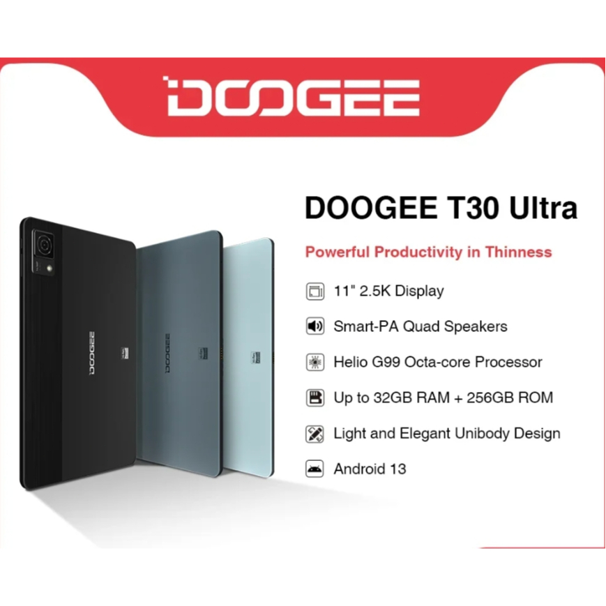 World Premiere DOOGEE T30 Ultra Tablet 11 2 5K Display Helio G99 Octa