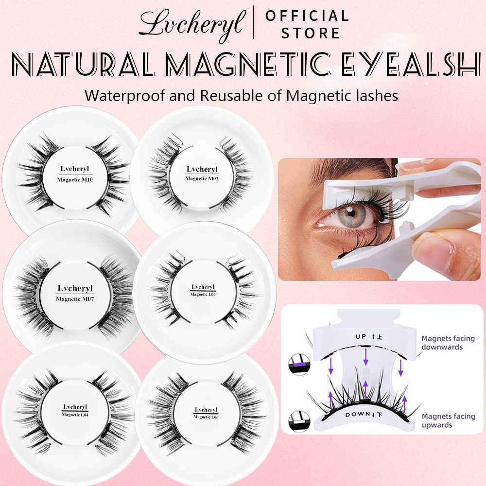 Lvcheryl Free Glue D Magnetic Eyelash With Applicator Reusable False