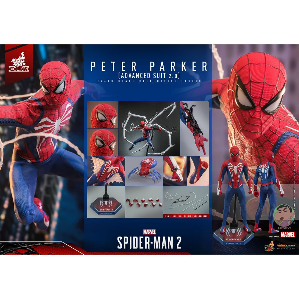 Hot Toys VGM54 MARVELS SPIDER MAN 2 PETER PARKER ADVANCED SUIT 2 0 1