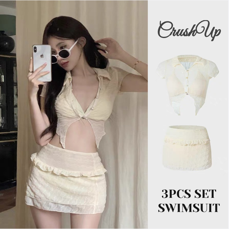 Women S Three Piece Swimsuit Slimming Sexy Bikini Conservative Belly