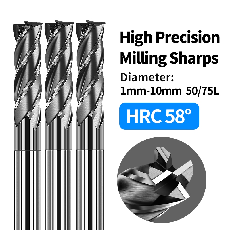 Hrc Flute Tungsten Steel Milling Cutter Mm Carbide End Mill