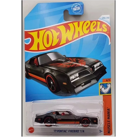 2024 HOT WHEELS MAINLINE 77 PONTIAC FIREBIRD T A BLACK 206 250 MUSCLE