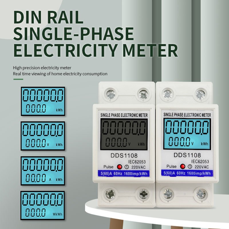 Single Phase LCD Digital Electric Energy Meter DDS1108 With Or Without