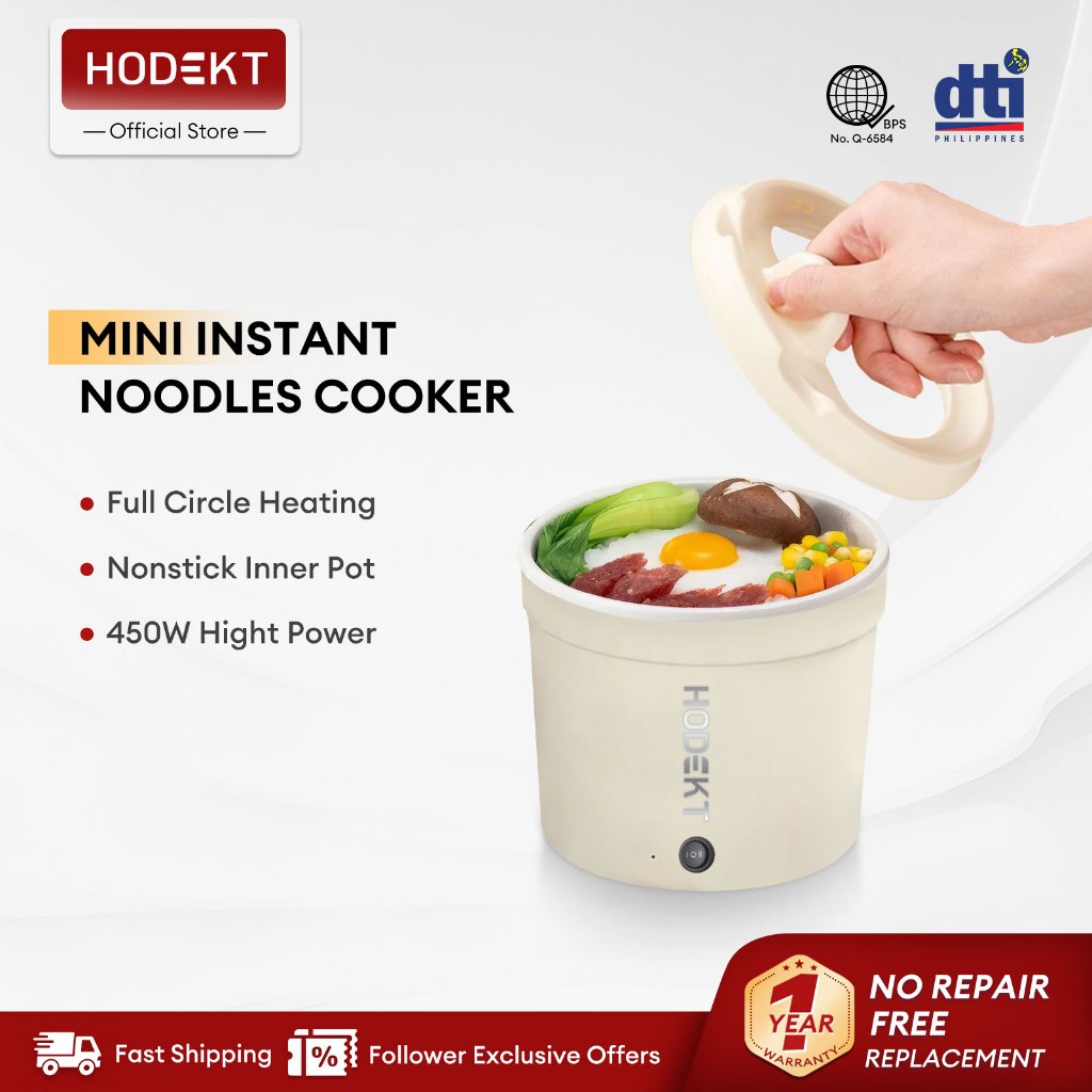HODEKT Mini Electric Cooker Multifunctional Rice Cooker Hot Pot Instant