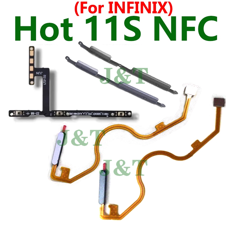 For INFINIX Hot 11S NFC Fingerprint Scanner Sensor Power On Off Button