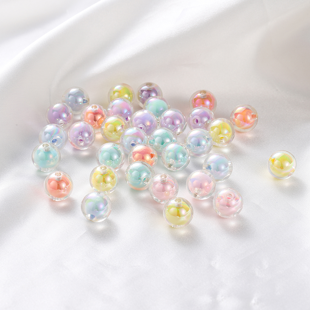 St Kunkka Pcs Acrylic Colorful Round Beads Frosted Transparent Can Be