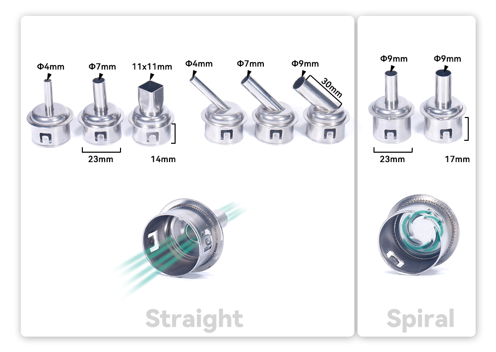 YIHUA 995D I 110W New Upgraded Nozzle Easy Plug Pull Hot Air Rework