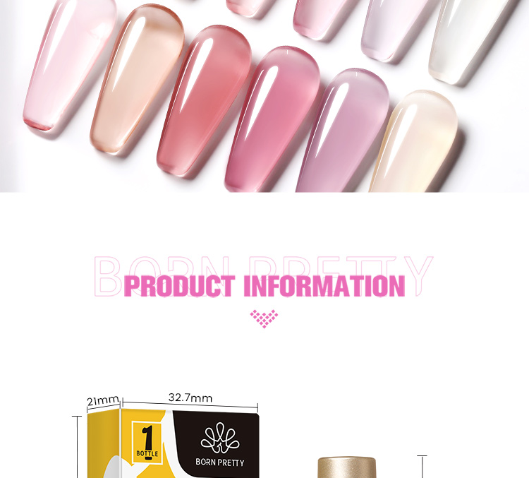 Born Pretty Milky Jelly White Nude Gel Polish Translucent Manicuring Uv