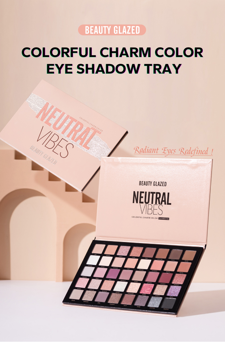 Beauty Glazed Neutral Vibes Matte 40 Colors Highlight Shimmer Eye