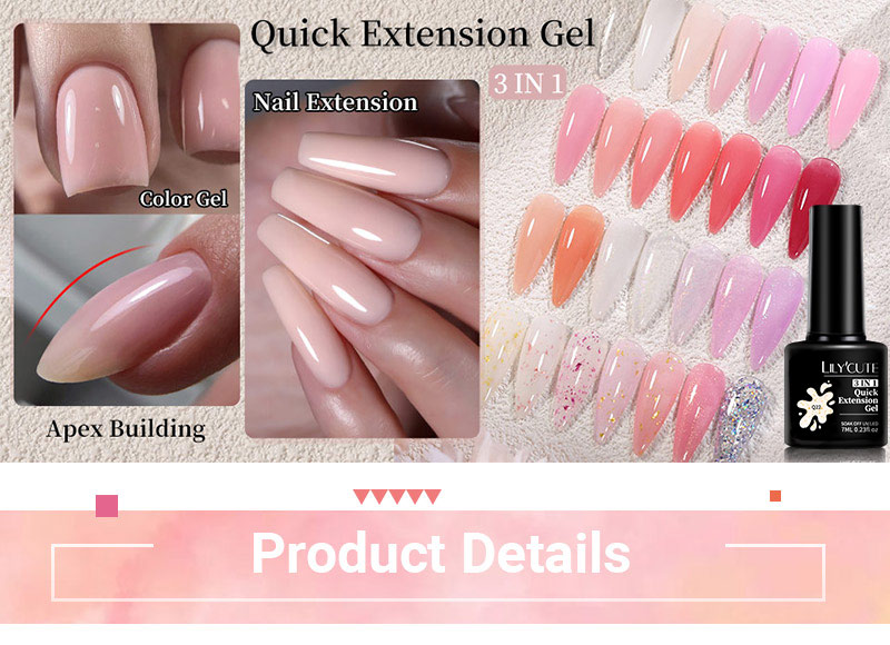 LILYCUTE Nail Extension Gel Polish Nude Pink Gel Nail Polish 3 In 1
