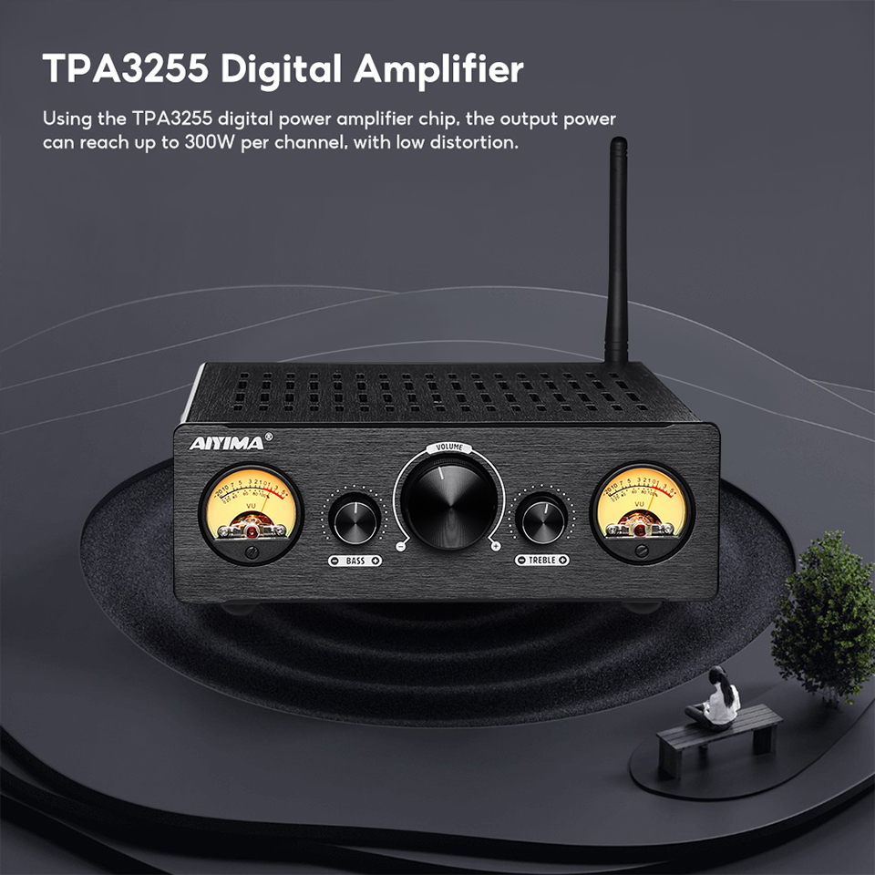 Aiyima Tpa Bluetooth Power Amplifier Wx Vu Meter Stereo