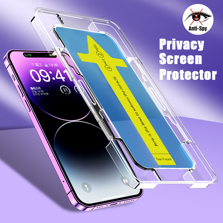 Automatic Alignment Easy Install Hd Privacy Tempered Glass Protector