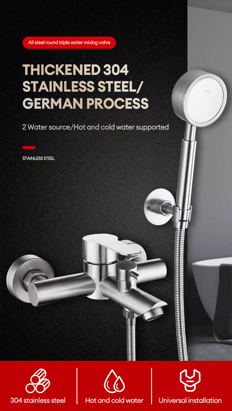 XTEN Hot And Cold Shower Set Stainless Bathroom Faucet With Shower