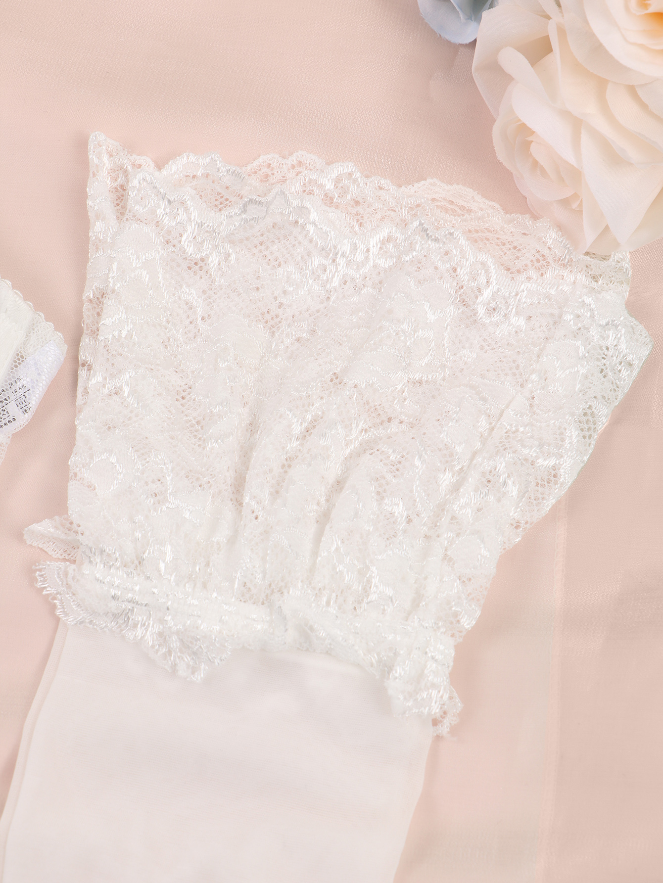 Varsbaby Women S White Lace 4 Piece Sheer Lingerie Garter Belt And