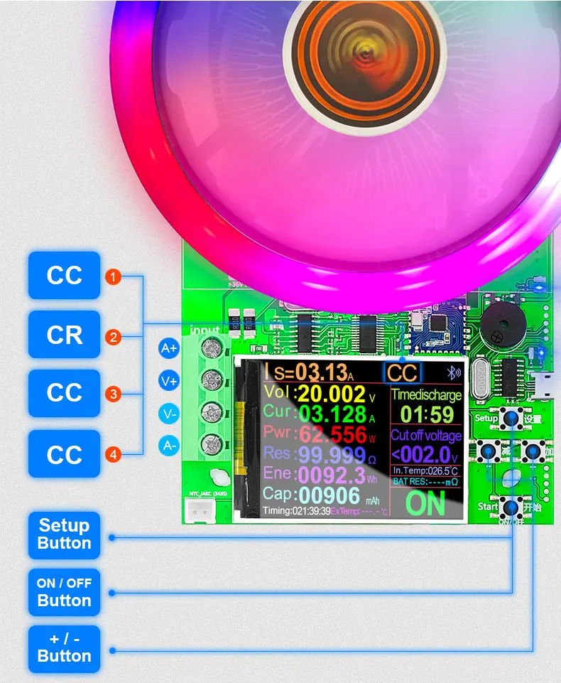 DL24 P Color 2 4 DC USB Tester Electronic Load Lithium Battery